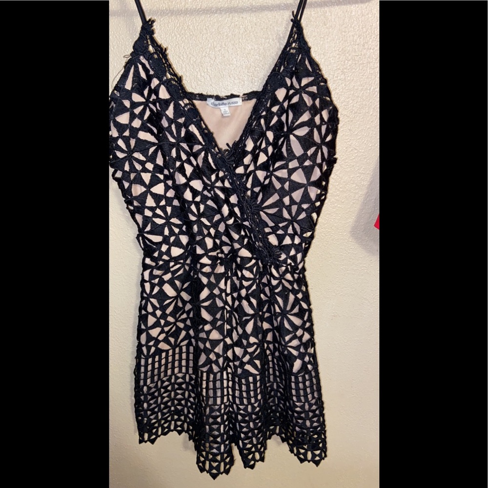 Black / nude shirt romper
